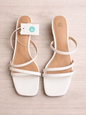 a new day White Strappy Square-Toe Slide Sandals